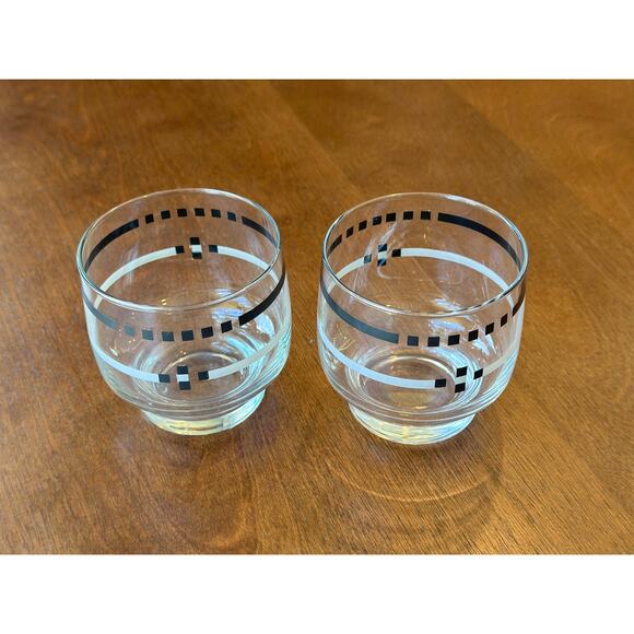 Vintage DOF Double Old Fashioned Contemporary Look Glasses Barware - Picture 3 of 9